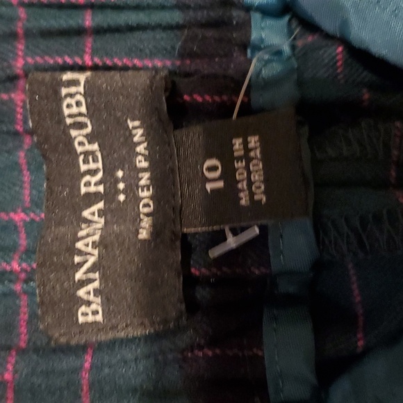 Banana Republic Hayden Pant Green Plaid NWOT  sz 10 - Picture 4 of 9